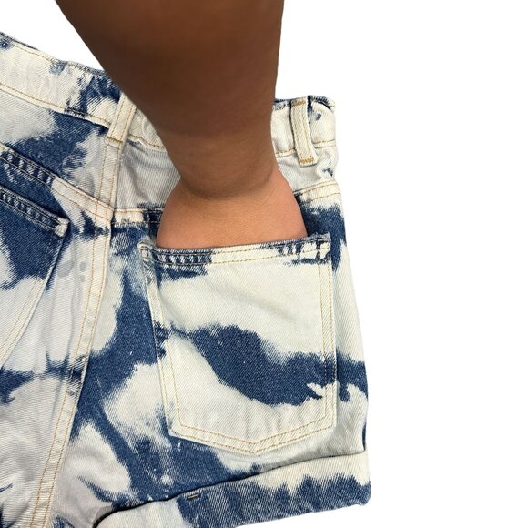 American Apparel Jeans Women 25 Denim High Rise Shorts Cuffed Bleached 5 Pocket - Picture 5 of 11